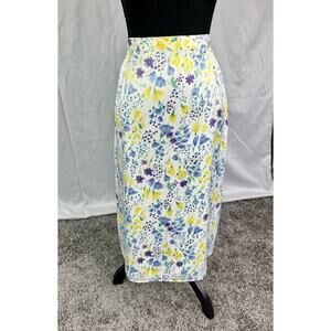 St Michael spring floral midi a line skirt size 14L